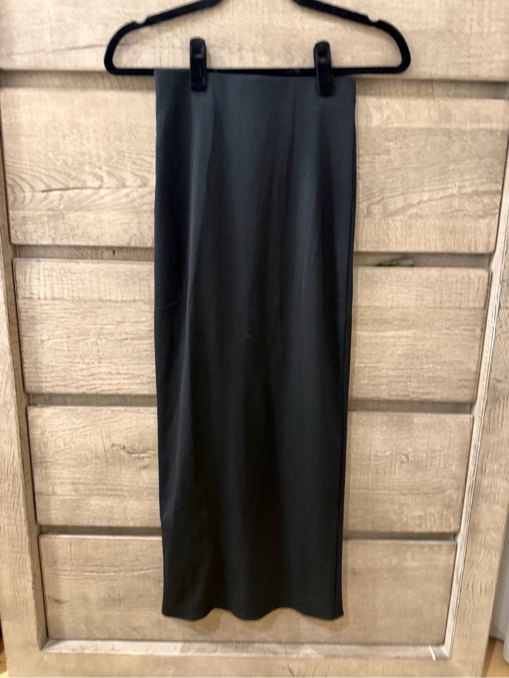 Zara Stretchy Black Straight Midi Skirt - Women's Classic Pencil Skirt- size S